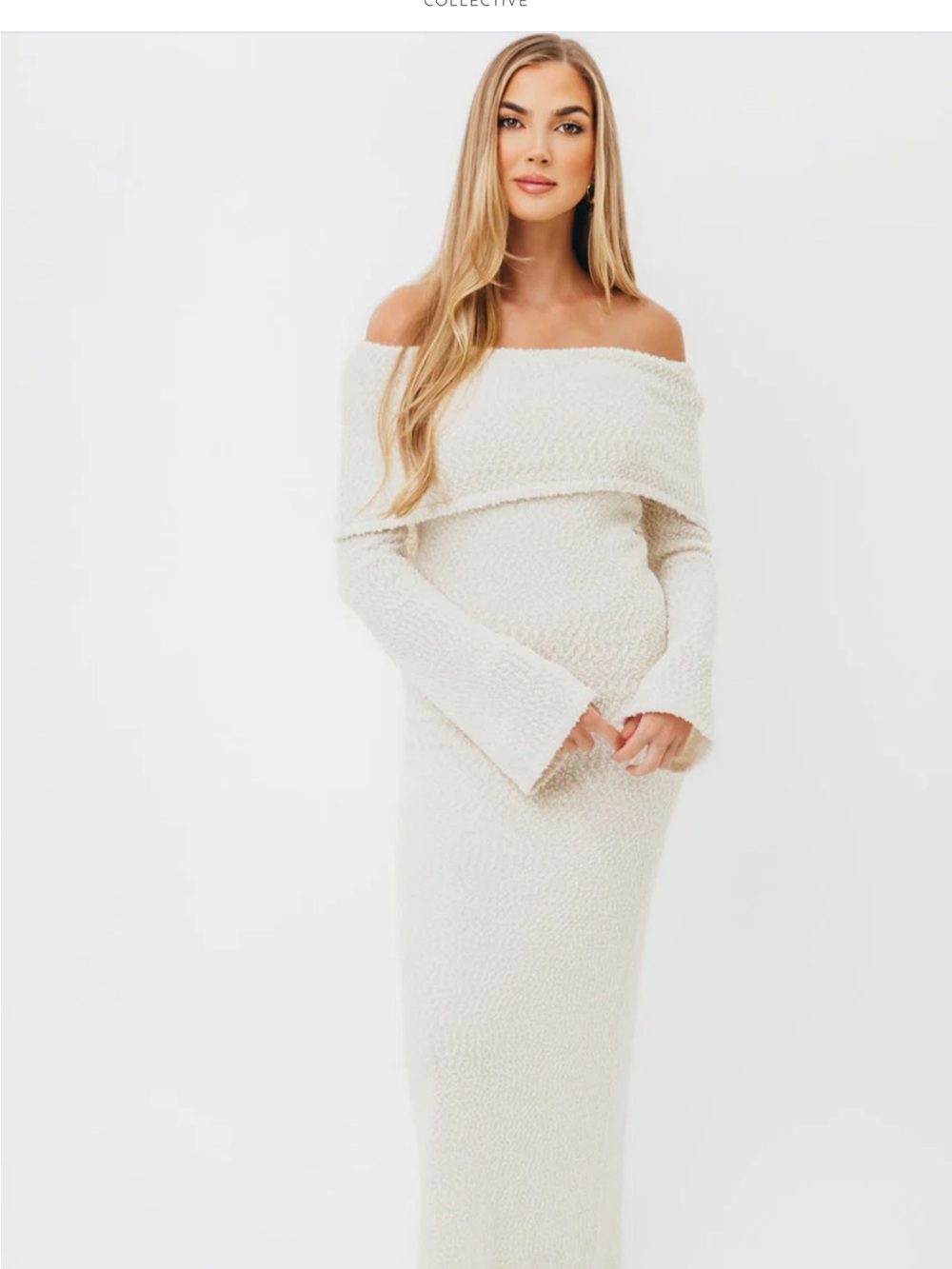 Nora Knit Maxi Dress in Ivory - Bump Friendly